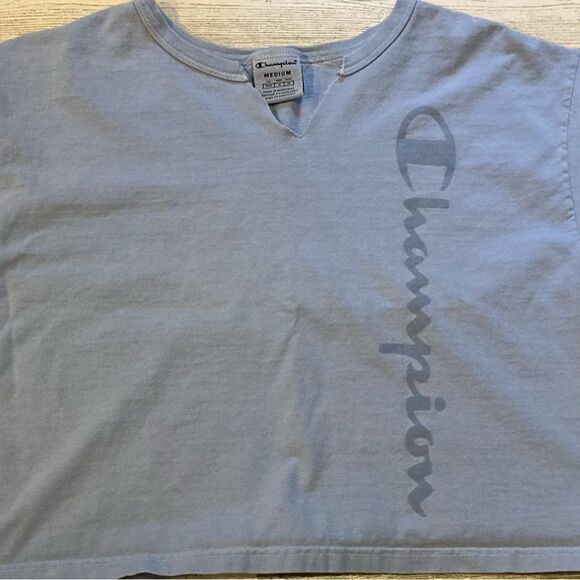 Champion Blue Crop Top Medium - Picture 2 of 5